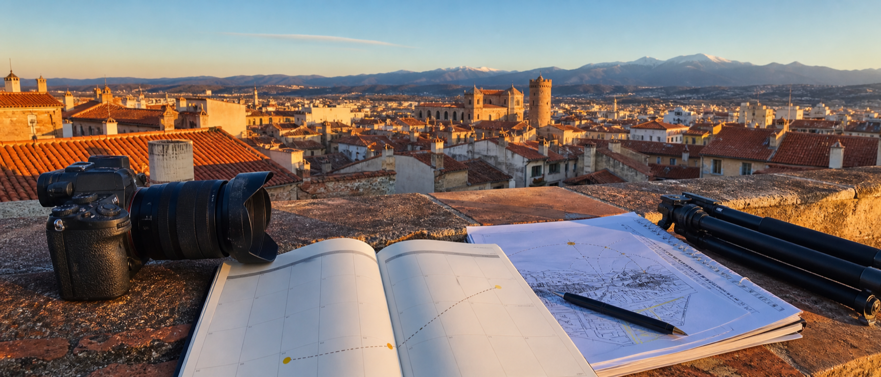 Image illustrative d’un calendrier de lumière sur une terrasse à Perpignan